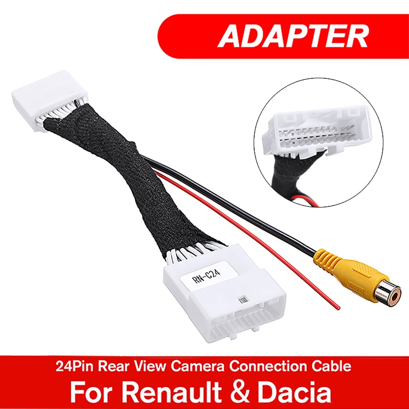 Voor Renault Stepway Vivaro Dacia Sandero 24Pin Originele Video Input Switch Reverse Parking Camera Rca Adapter Kabel Mayitr