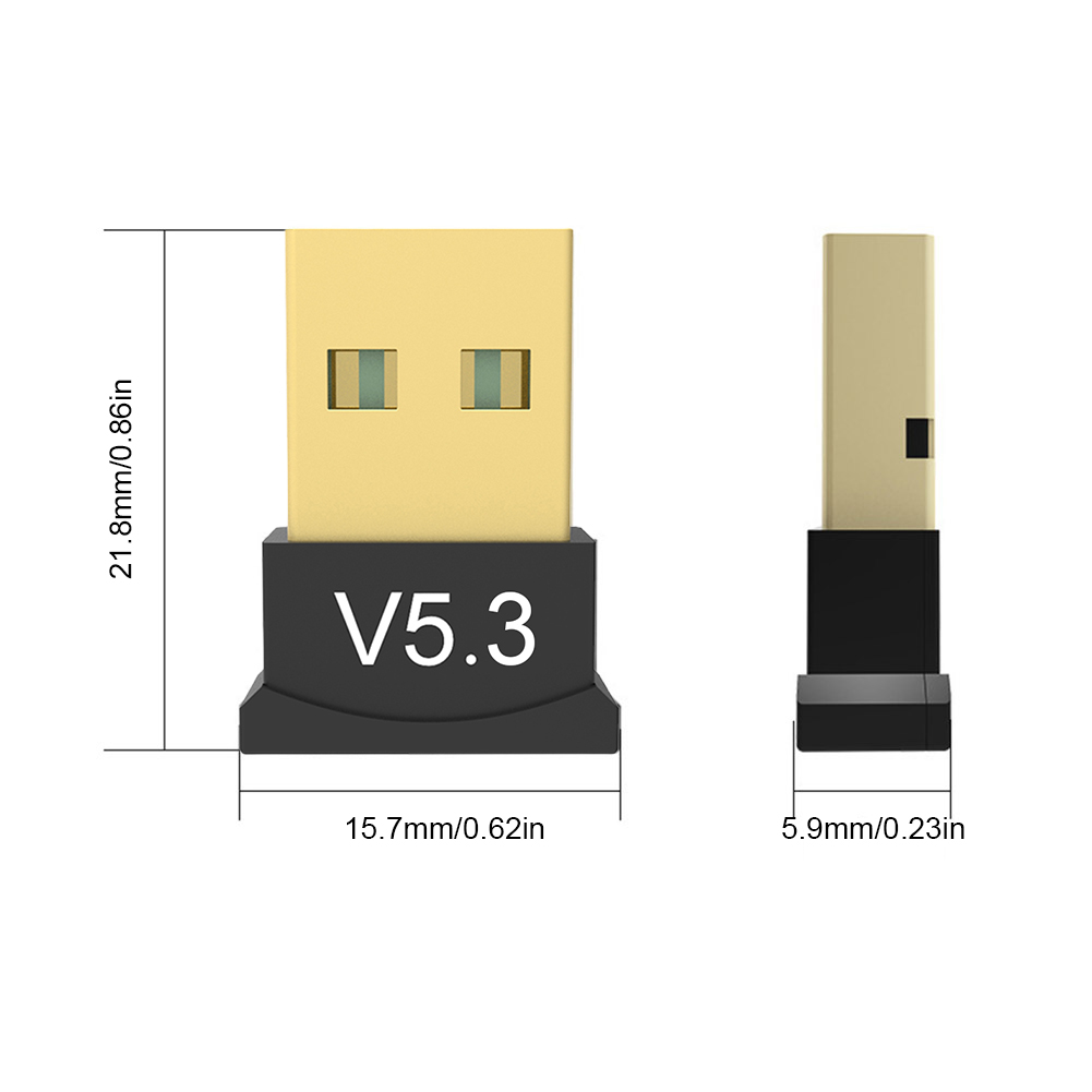 Bezprzewodowy USB Bluetooth 5.3 Adapter USB 2.0/3.0 3mbps nadajnik otrzymać do komputera z systemem Windows XP Laptop i Desktop Windows 11 10 9 8