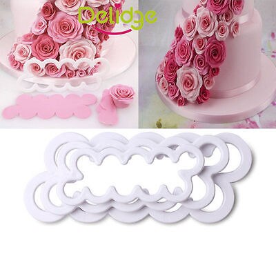 3d rosenudskærer blomsterform sugarcraft dekorationsværktøj fondant kage bagemaskine