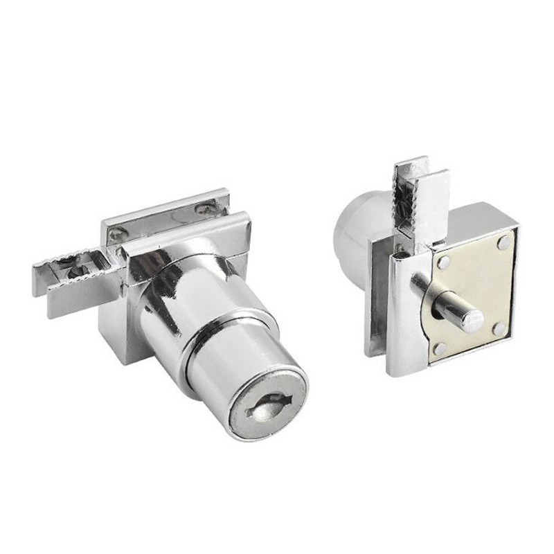 H Schloss Zink Legierung Glas Schiebetür Vitrine Türschloss Glas Schrank Lock Fenster Lock Haushalts Waren Möbel Hardware