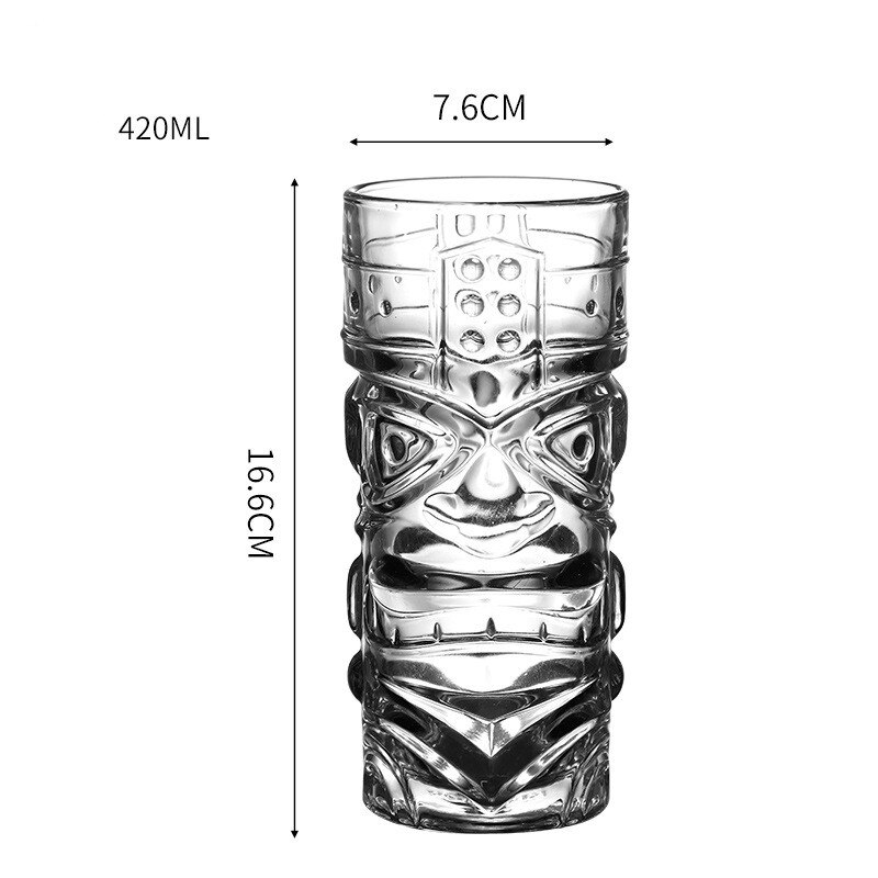 Glass Juice cup Hawaiian Cocktail Cup Clear Tiki Glasses Totem Cup Grimace Cup Bar Drinkware: Style2
