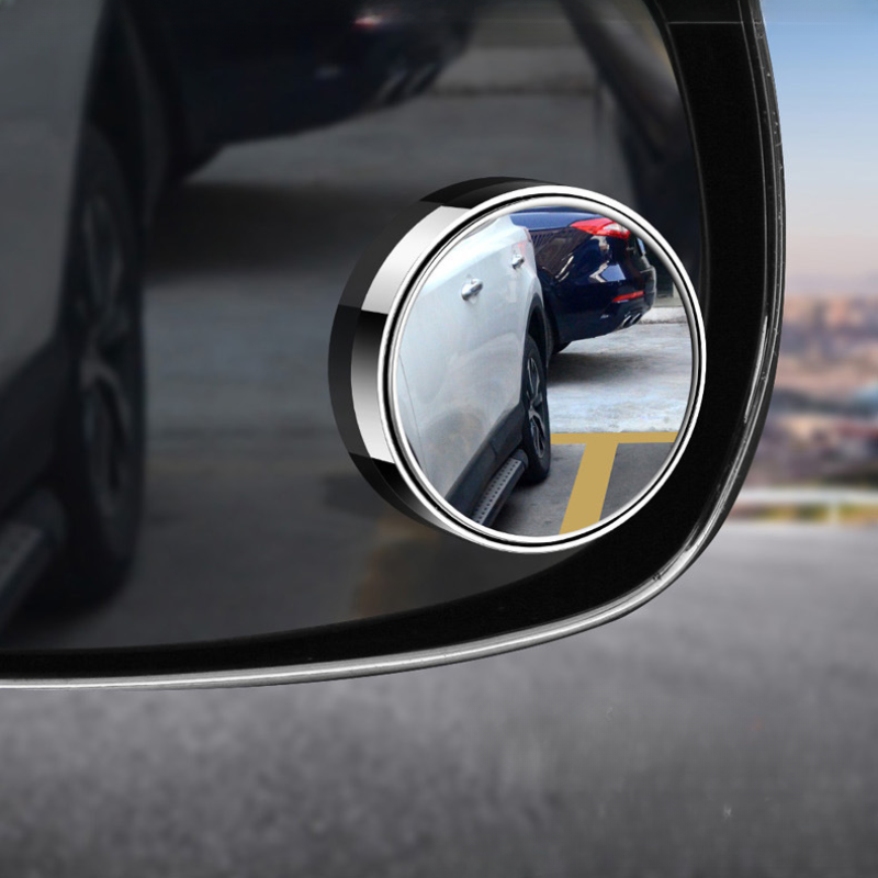 Espejo de punto ciego ajustable de 360 grados, espejo retrovisor convexo auxiliar para coche, marco redondo, espejos gran angular para marcha atrás, 2 uds.