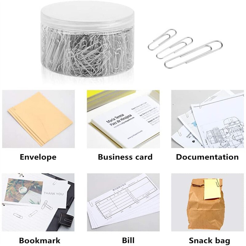 Mini Clips de papel de Metal para oficina, Clip Simple y sencillo, suministros de papelería escolar, organizador de accesorios, 50 unidad/bolsa