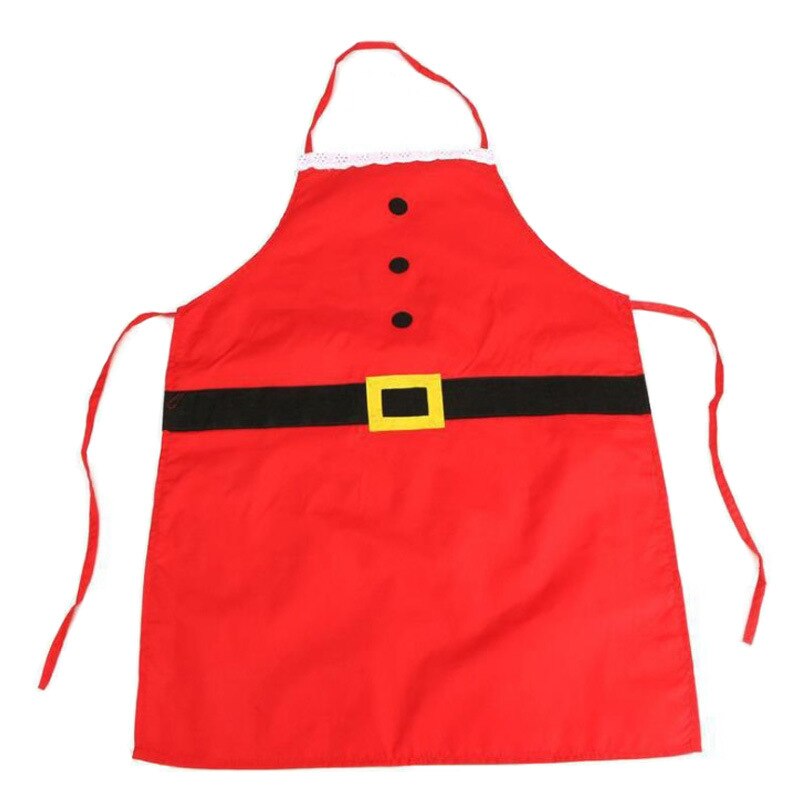 1PC Christmas Red Kitchen Aprons for Woman Xmas Decoration Xmas Decoration Aprons for Adult Novelty Couple Party