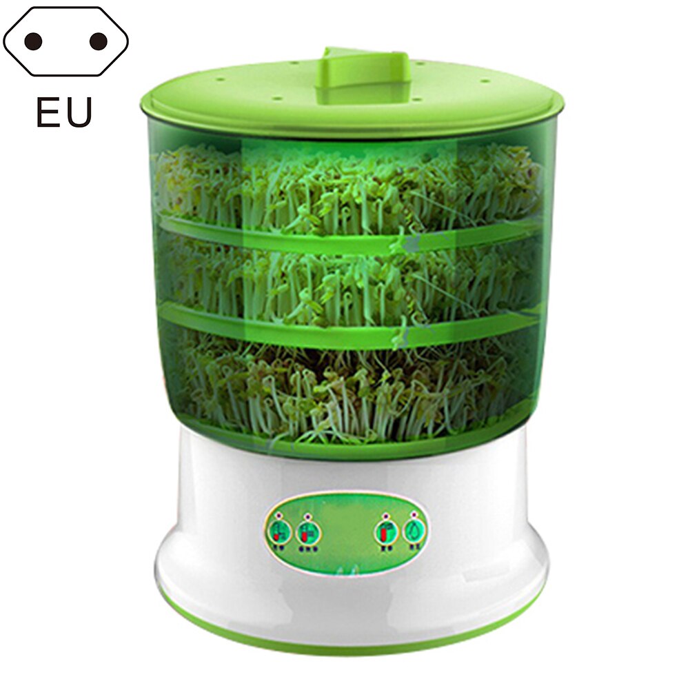 2/3 capas US EU UK automática máquina de brotes de frijol capas automática germinador eléctrico semilla semillero crecimiento maceta de vivero: EU 3 Layer