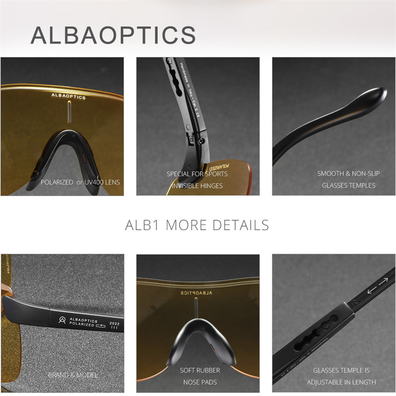 Alba optics fietszonnebril met fotochromatische accenten, heren  uv400 sportbrillen, fietsbrillen, dames mountainbikebrillen