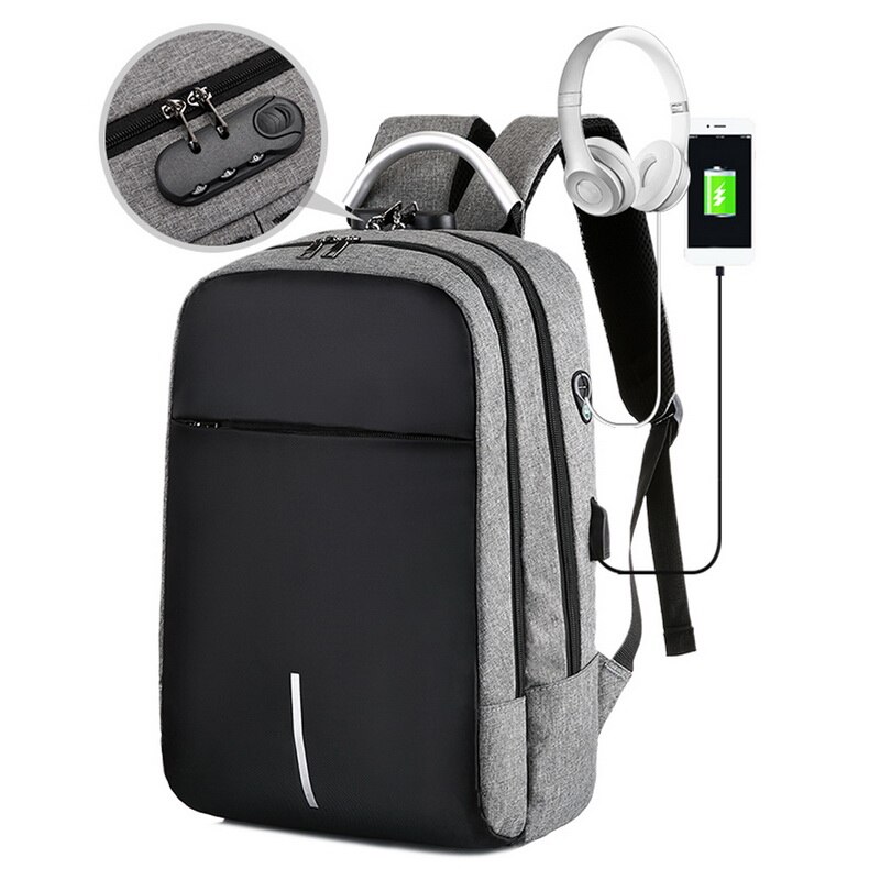 Anti-theft Backpack 15.6 Inch Waterproof Laptop Backpack USB Charging Men Travel Backpack Teenage Student School Shoulder Bags