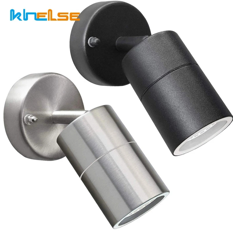 Adjustable Outdoor Waterproof Wall Lights LED GU10 Spotlight Surface Mount Wall Sconce Stainless Steel Garden Wall Down Lamps