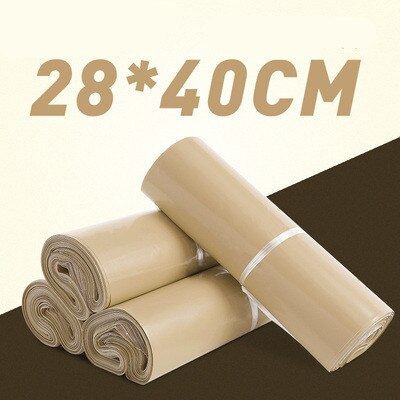 100 pezzi verde nuovo materiale Mailer spessa borsa espressa rosa lettera spedizione imballaggio sacchetto corriere poli sacchetto di trasporto posta di plastica: milk tea 28x40cm