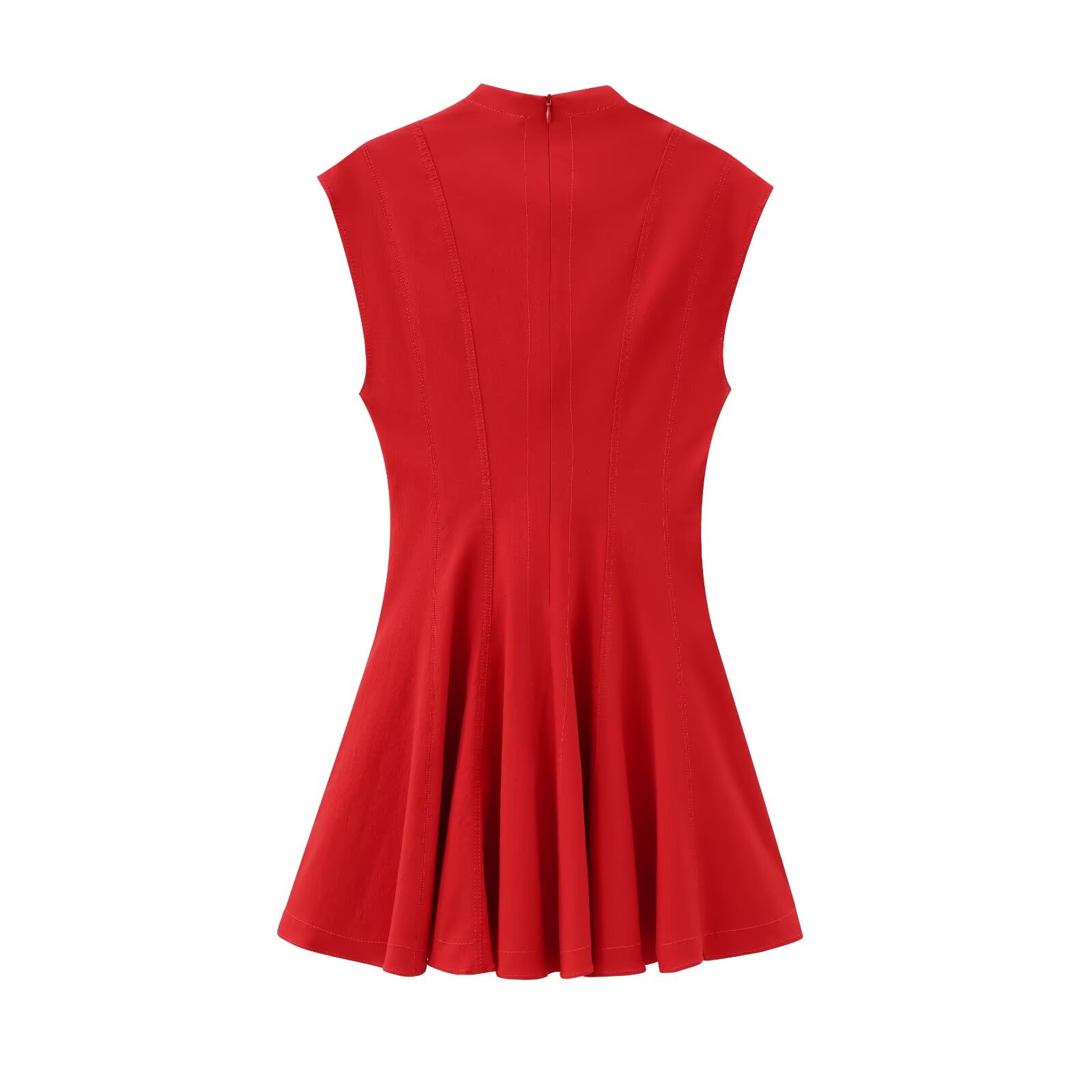 Tangada 2025 Frauen rot A-Linie Kleid ärmellos Damen sexy Kleid PH069
