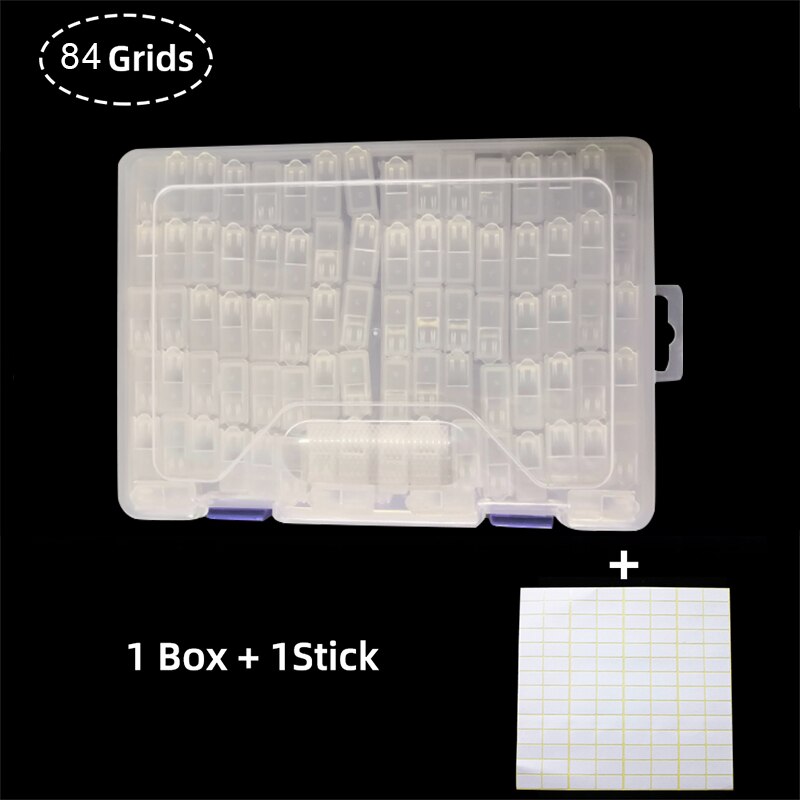 Diamond Embroidery Storage Box Diamond Painting Accessories Rhinestone Diamond Embroidery Stone Organizer Beads Container: 84grids