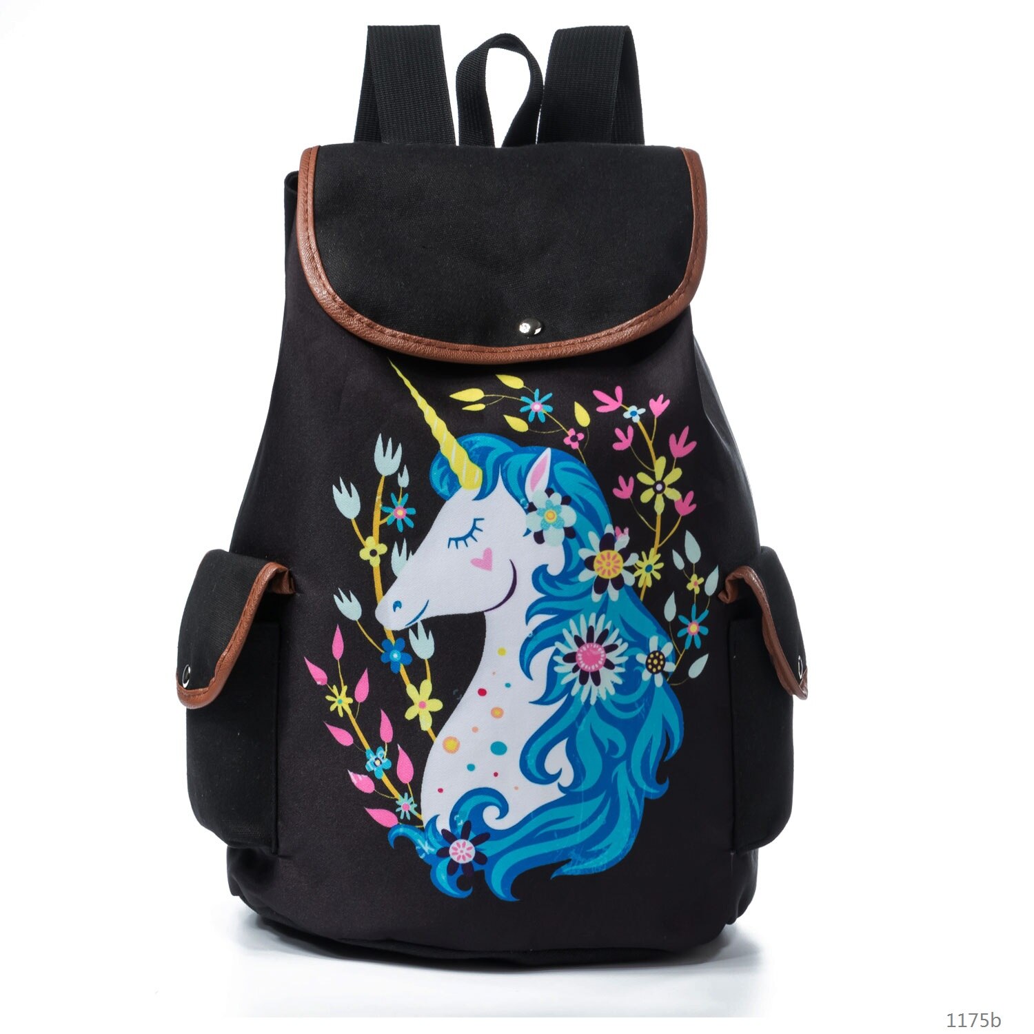 Mochila de lona con estampado Floral Retro Miyahouse para adolescentes, mochila escolar con de mariposa a rayas, mochila de viaje para niñas: 1175b