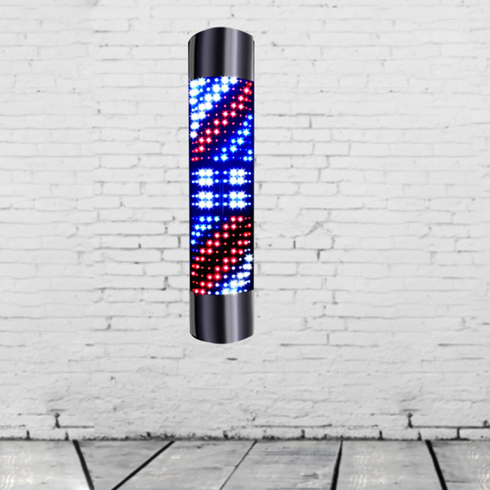 Barber Shop Pole Rotating Lighting Red White Blue Stripe Rotating Light Stripes Hair Wall Hanging LED Downlights: black