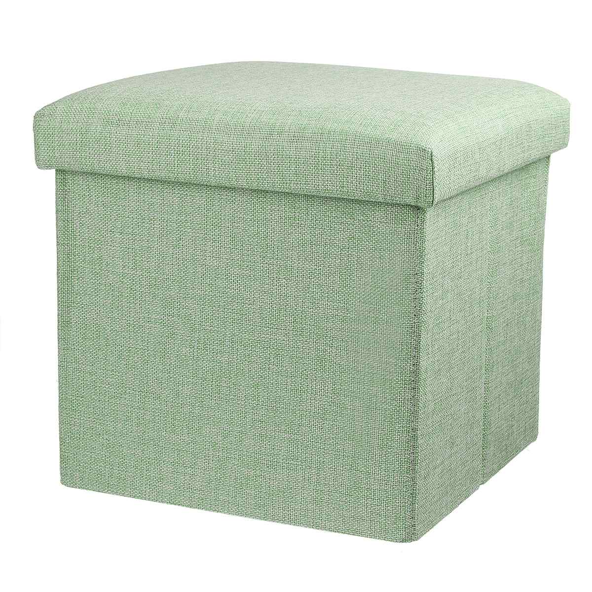 4 färger hopfällbar tyg förvaringspall bänklåda liten soffa minimalistisk konstnärlig stil barnstol fotpall 30*30*30cm: Grön