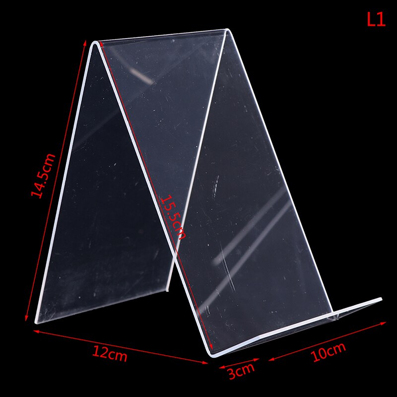 1Pcs Book Display Stand Desktop Book Holder Transparent Acrylic Book Shelf Vertical Book Textbook Display Stand Transparent: L1