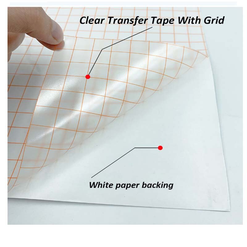 Adhesive Clear Vinyl Application Tape Blue Orange Alignment Grid for Car Wall Craft Art Decal Transfer Paper Tape Adhesive DIY