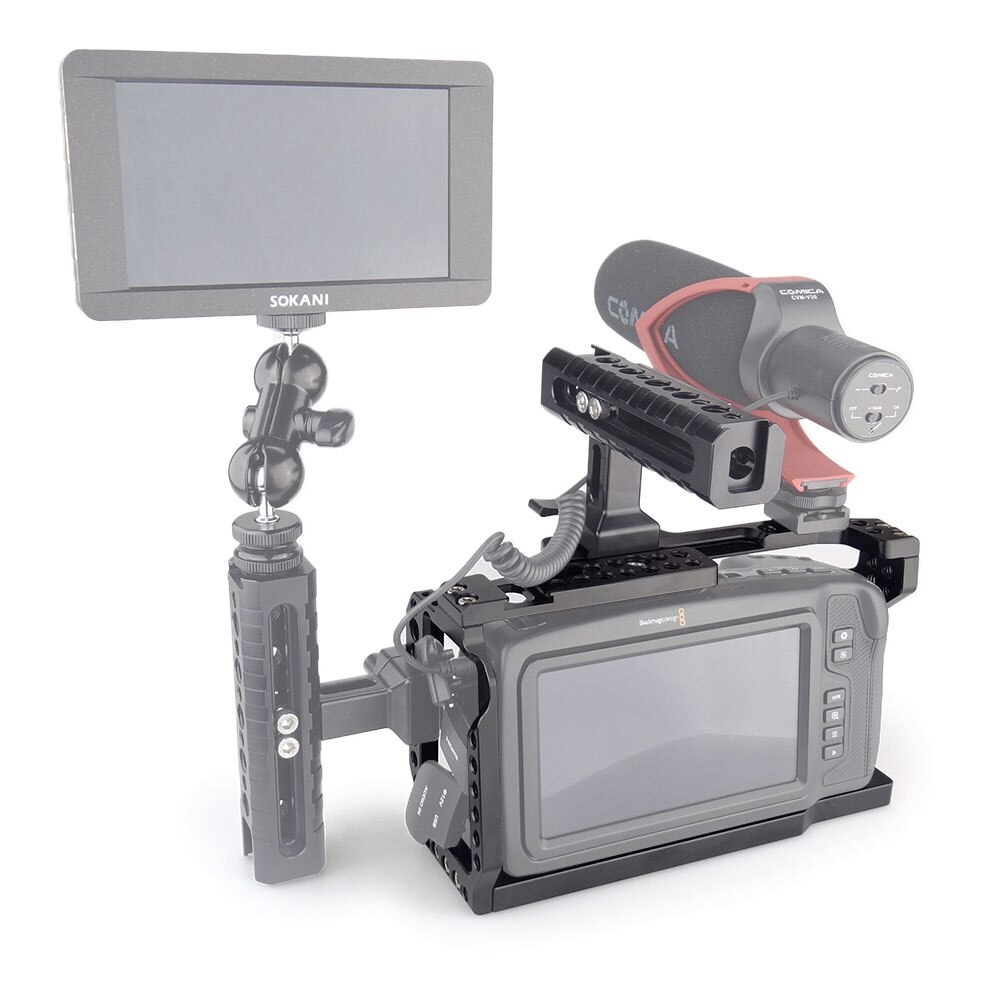 MAGICRIG BMPCC 4K Camera Cage for Blackmagic Pocket Cinema Camera BMPCC 4K /BMPCC 6K to Mount Microphone Monitor LED Light