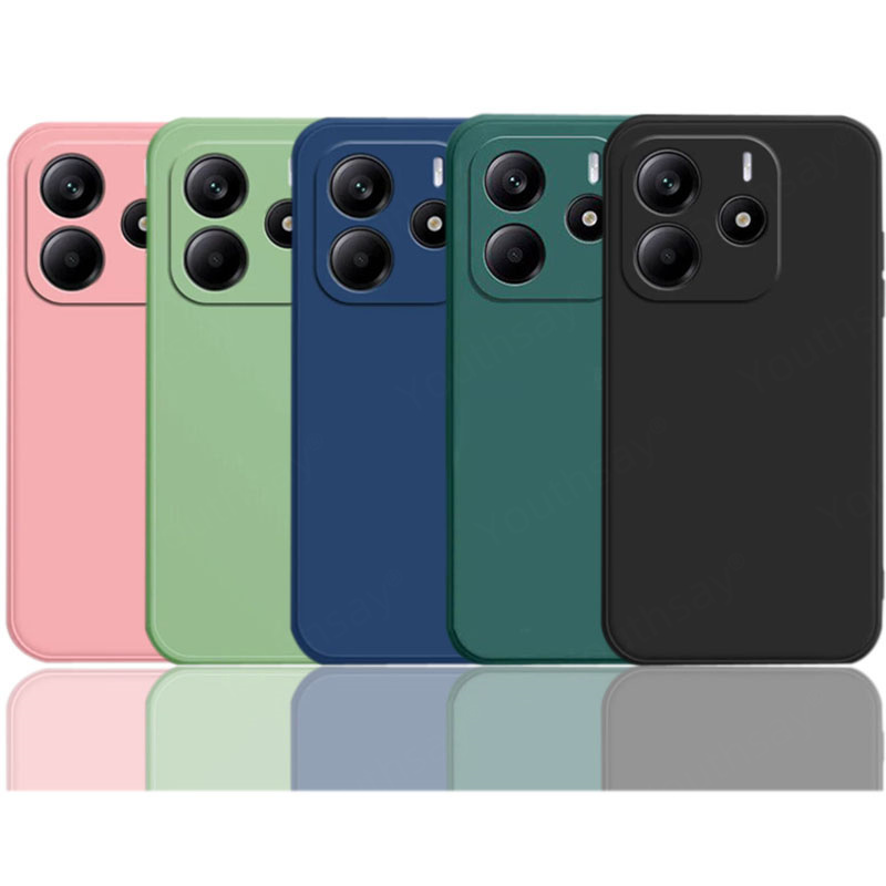 Coque de luxe en silicone liquide pour Redmi Note 14, coque de téléphone souple, pare-chocs d'origine, 5G