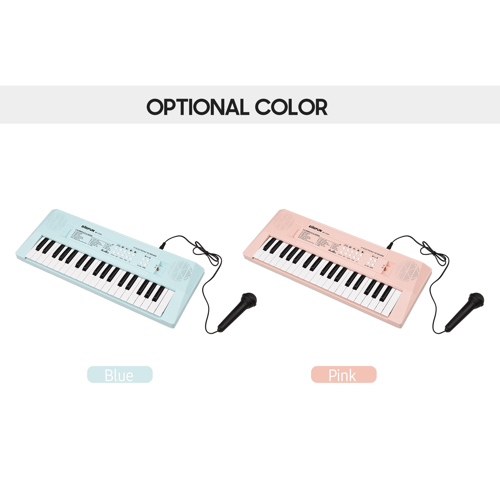 37-Key Electronic Piano Keyboard with 2 Volume Buttons 16 Demonstration Songs &amp; Mini Microphone Children' s Piano