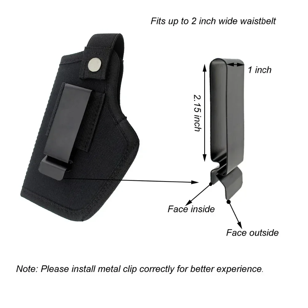 Holster Rechts Links OWB IWB Universeel voor Binnen Verborgen Draagholster voor G17 19 23 25 26 27 29 30 32 33 38 42 43 S&W M&P