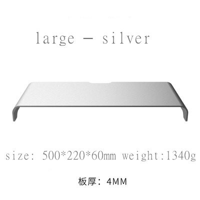 Aluminium Monitor Stand Metal Desk Stand Universele Computer Riser Base Tot 27 Inch Schermen, voor Mac Monitor Macbook Laptop: large silver