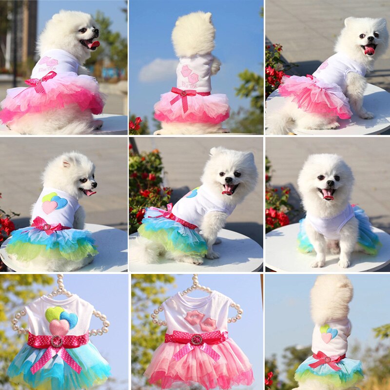 Sweety Princess Lace Dog Clothes Dress Pets Wedding Birthday Cats Dresses Summer Puppy Chihuahua Yorkie Costume XS-2XL