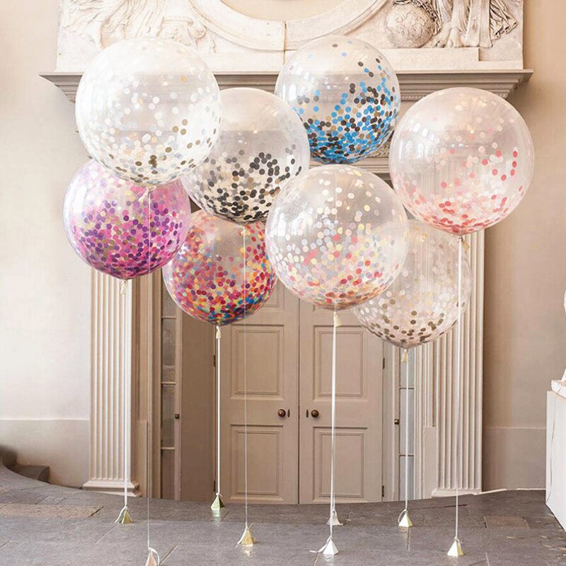 36 ''Big Size Transparant Latex Ronde Hart Kleurrijke Papier Ballon Speelgoed Voor Kinderen Decoratieve Bruiloft Accessoires Party Speelgoed