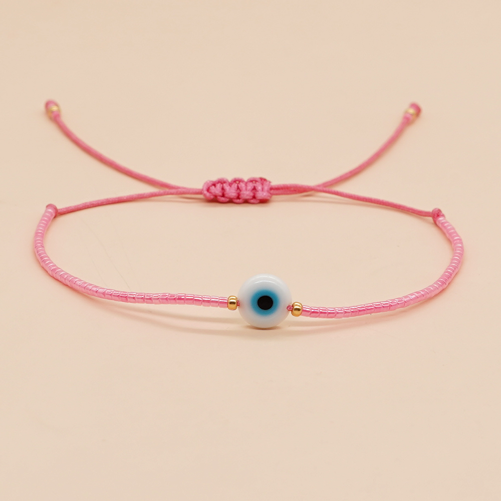 Go2Boho-Pulseras con dijes de cadenas multicapa para hombre y mujer, pulsera de la suerte con cuentas de mal de ojo, cuerda roja, de joyería hecho a mano: Color amarillo dorado claro