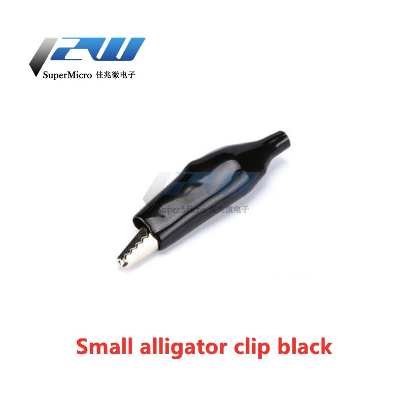 10pcs Metal Alligator Clip G98 Crocodile Electrical Clamp Testing Probe Meter Black Red with Plastic Boot Car Auto Battery: Small-black