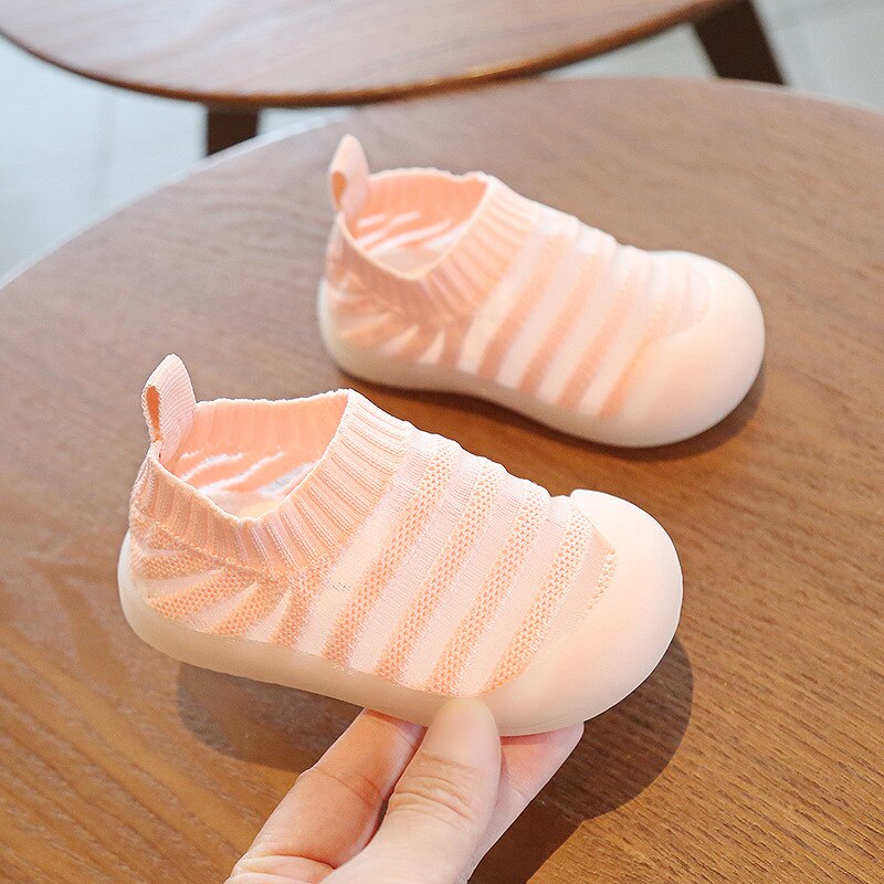 ZZFABER Sommer freundlicher Weichen Kleinkind Schuhe Mädchen Jungen Gittergewebe Atmungsaktive Turnschuhe freundlicher Ich bin Freien Nicht-Unterhose lässig Schuhe für Baby mädchen: Rosa / 17