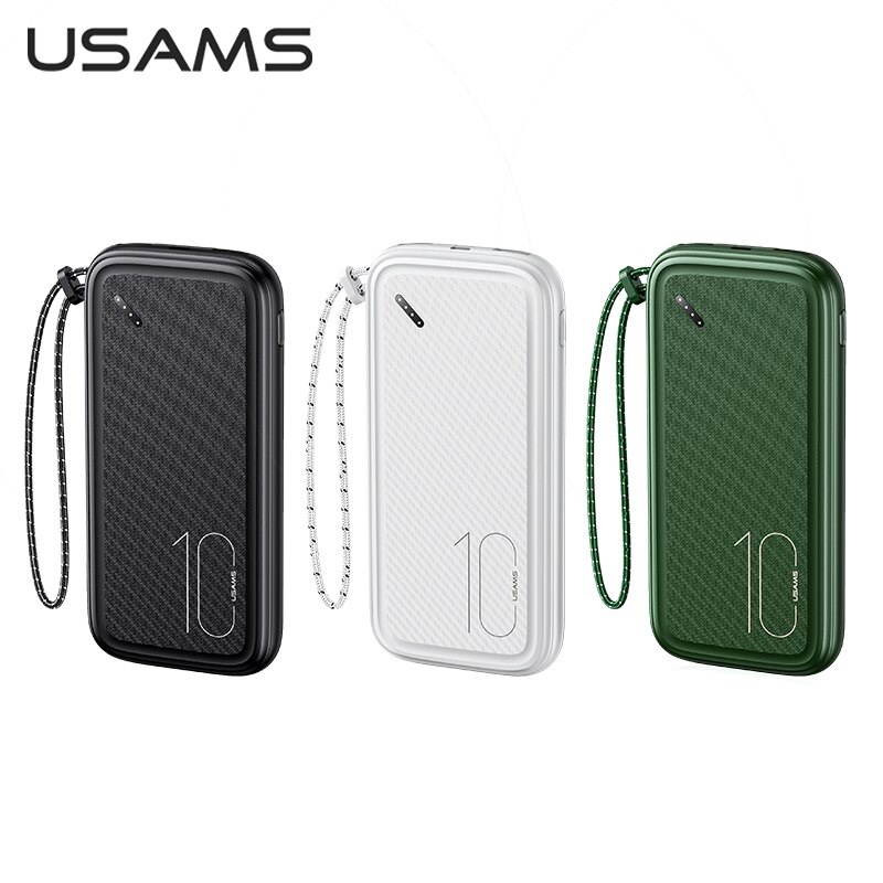 Usams usb tipo c power bank 10000mah carregador de telefone celular duplo usb móvel bateria externa powerbank novo para iphone xiaomi huawei