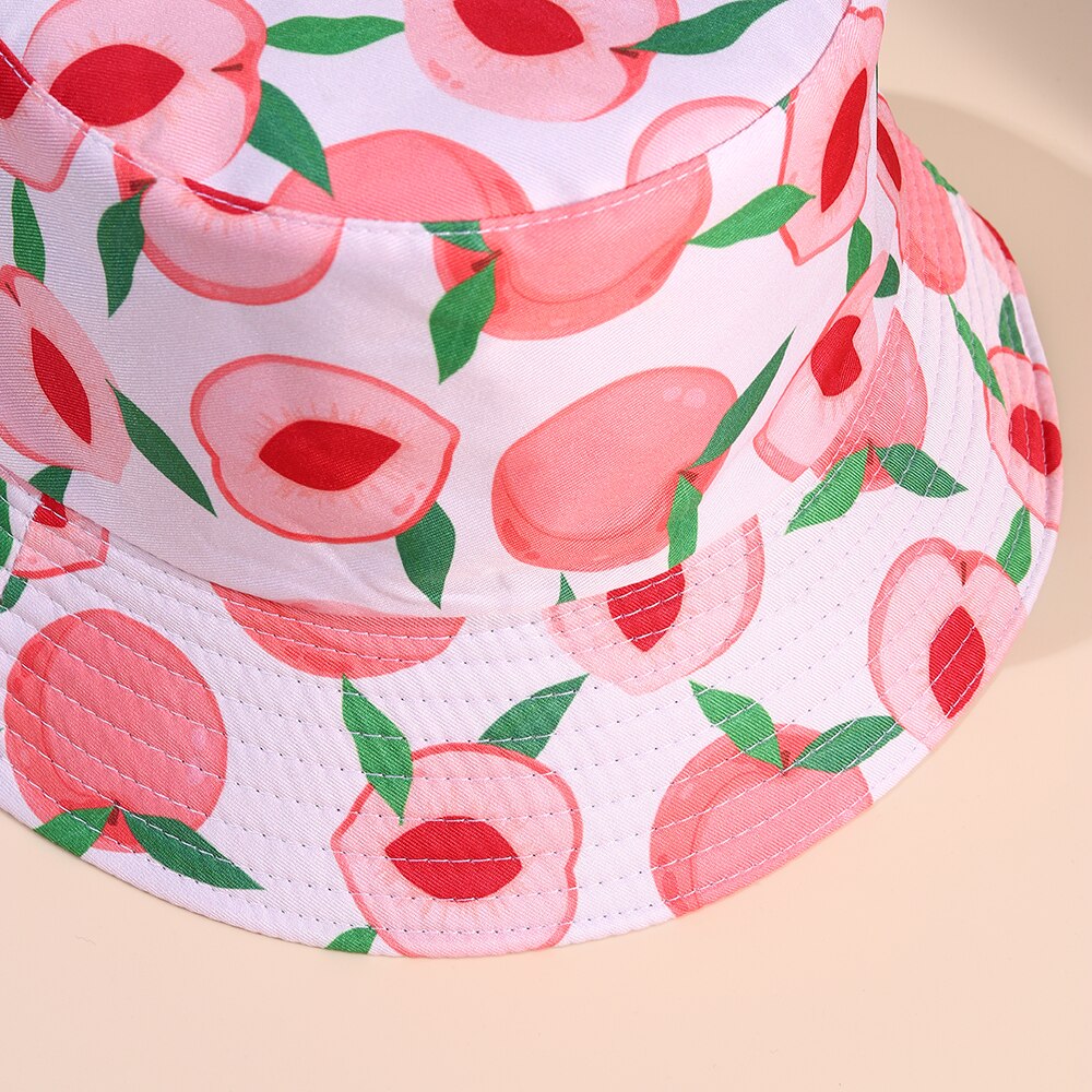 1pc- pack hattar sommargrönsaker frukttryck bucket hats för flickor hiphop solskyddshatt män kvinnor #39