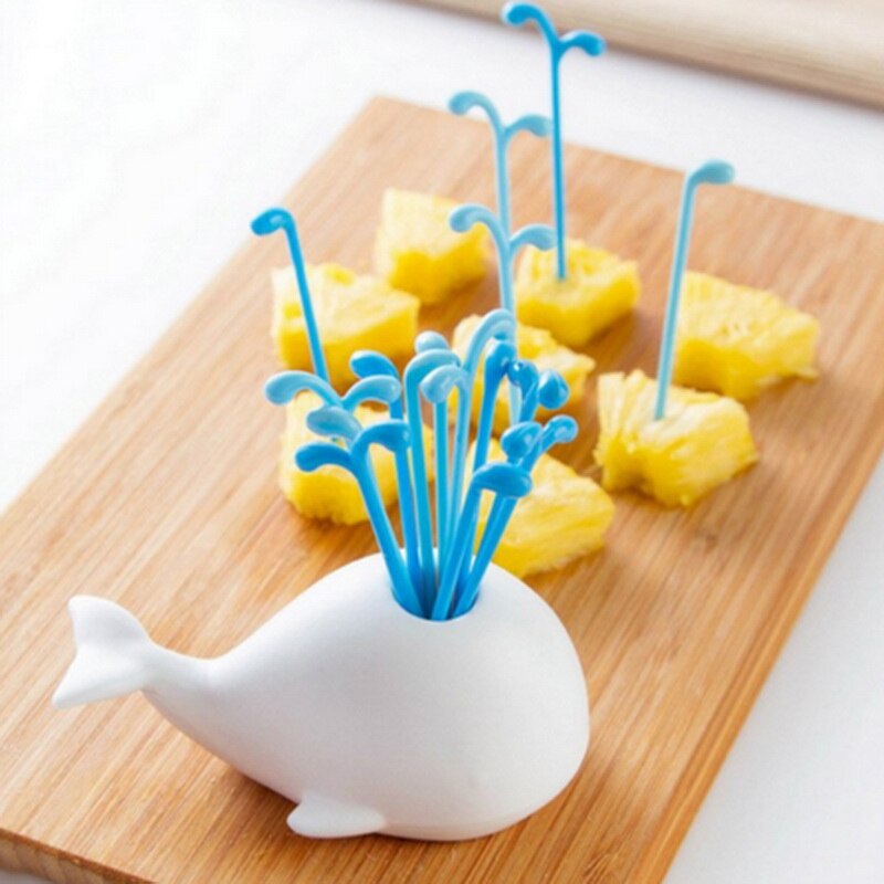 1 ensemble mignon béluga blanc baleine accessoires de cuisine cuisson fruits légumes outils Gadgets pour fête décor à la maison Hall fourchette