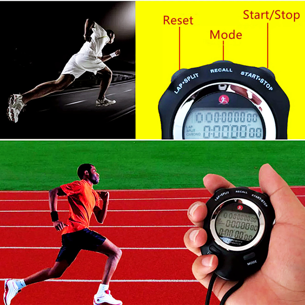 3 Reihen 120 Spuren elektronische Stoppuhr digitale Sport Countdown Holz Metronom Wecker Kalender Stoppuhr mit Hintergrund beleuchtung