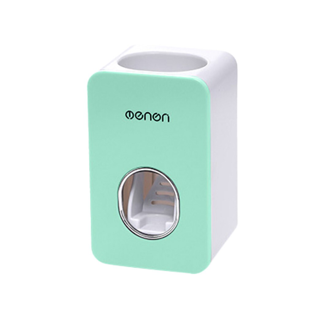 Automatic Toothpaste Dispenser Set Wall Mount Stand Holder Extrusion: Green
