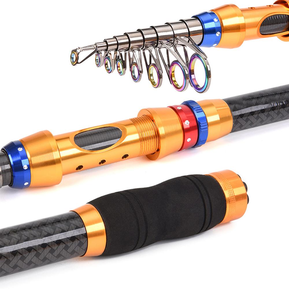 Carbon Fiber Telescopic Fishing Rod and Reel Portable Spinning Fishing Rod Pole Travel Sea Boat Rock Fishing Rod