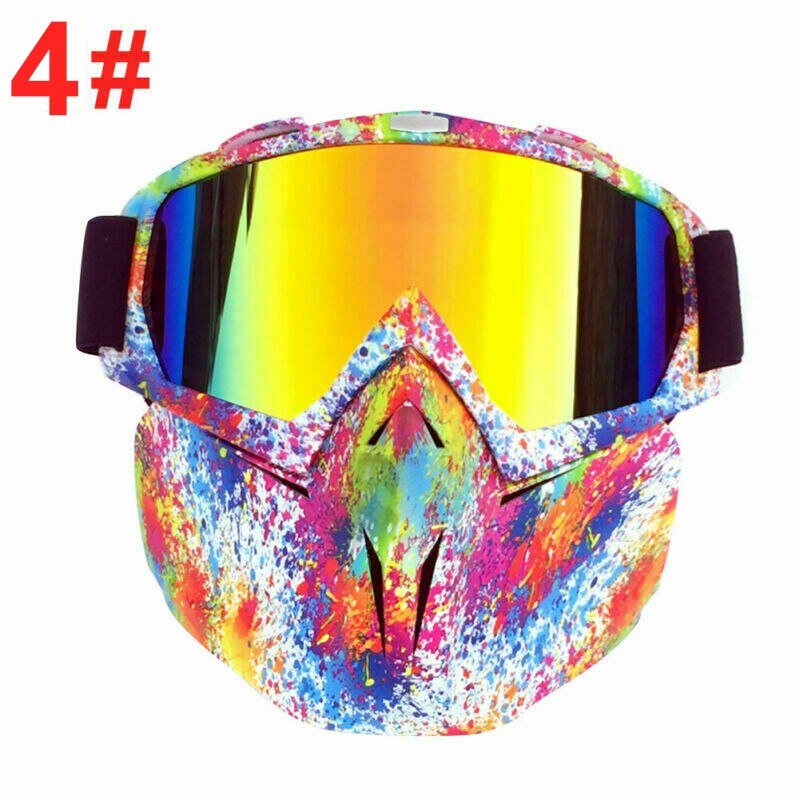 Motocross glasögon helmask motorcykel mask ögonkläder avtagbart ögonskydd glas för vindtät vintage hjälm motorcykel utrustning: 4