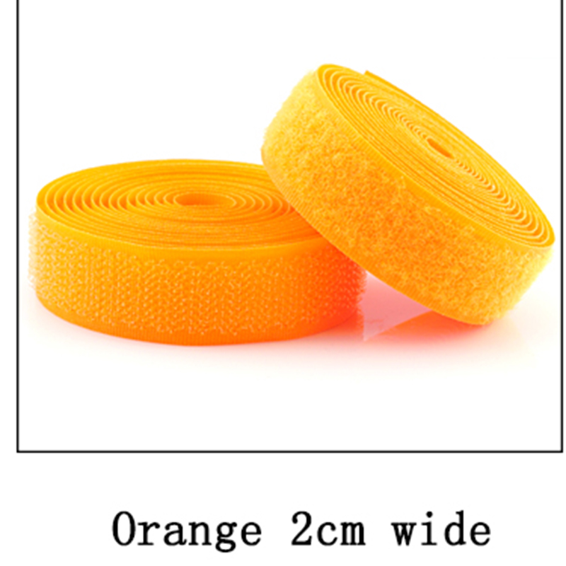 2 meter 16/20mm kardborrefästen sugru kardborreband utan självhäftande fäste nylon magisk tejp remsa sömnadstillbehör kardborre: 20mm / Orange 2m