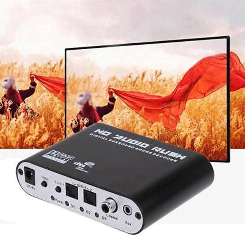 RCA Digital DTS/AC-3 Decoder 2 way SPDIF Coaxial To 6RCA HD Decoder+Cable 5.1-channel Switch 120dB Signal to Noise Ratio