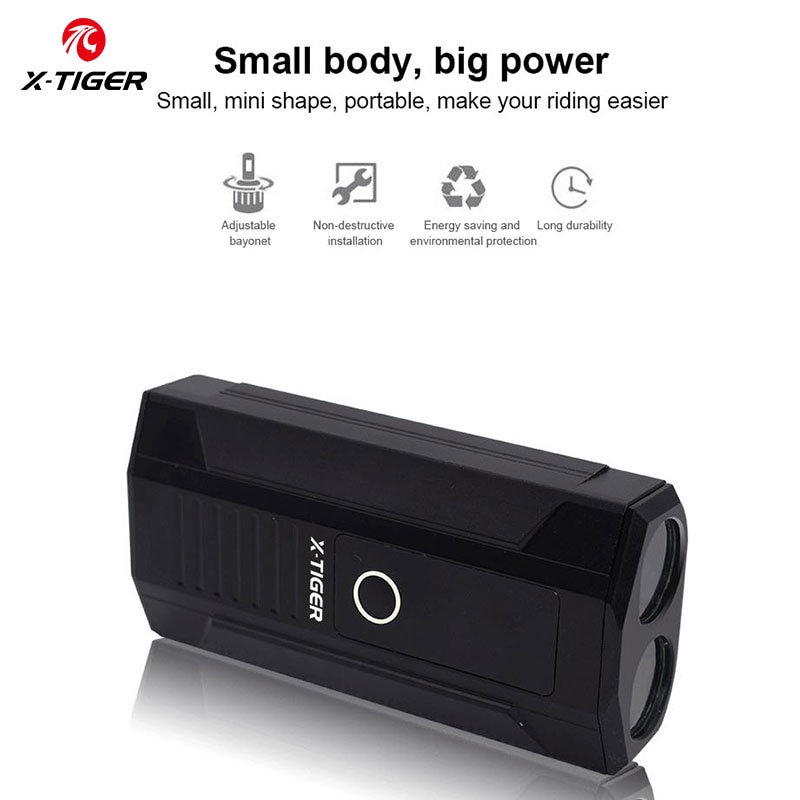 X-TIGER Bike Light 1800 Lumens MTB Road Bike Front Lamp Bike Accessories Rainproof USB Rechargeable LED Bike Flashlight