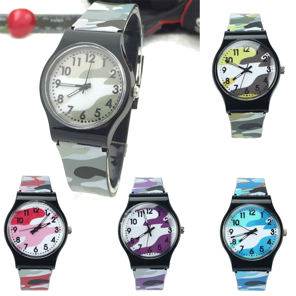 Camouflage Children Watch Quartz Wristwatch For Girls Boy & Mnycxen #D