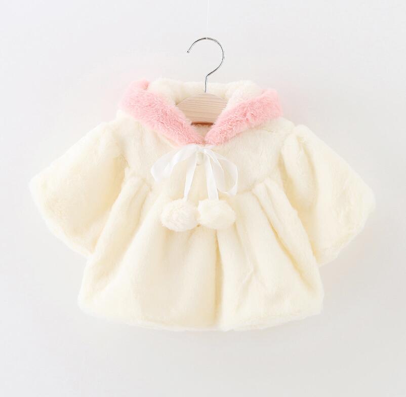 Baby mädchen warme Jacke Winter Baby schal freundlicher kleidung Baby mädchen Vlies Party oberbekleidung für 0-2 t Baby mädchen Karikatur Mantel: Elfenbein / 9m