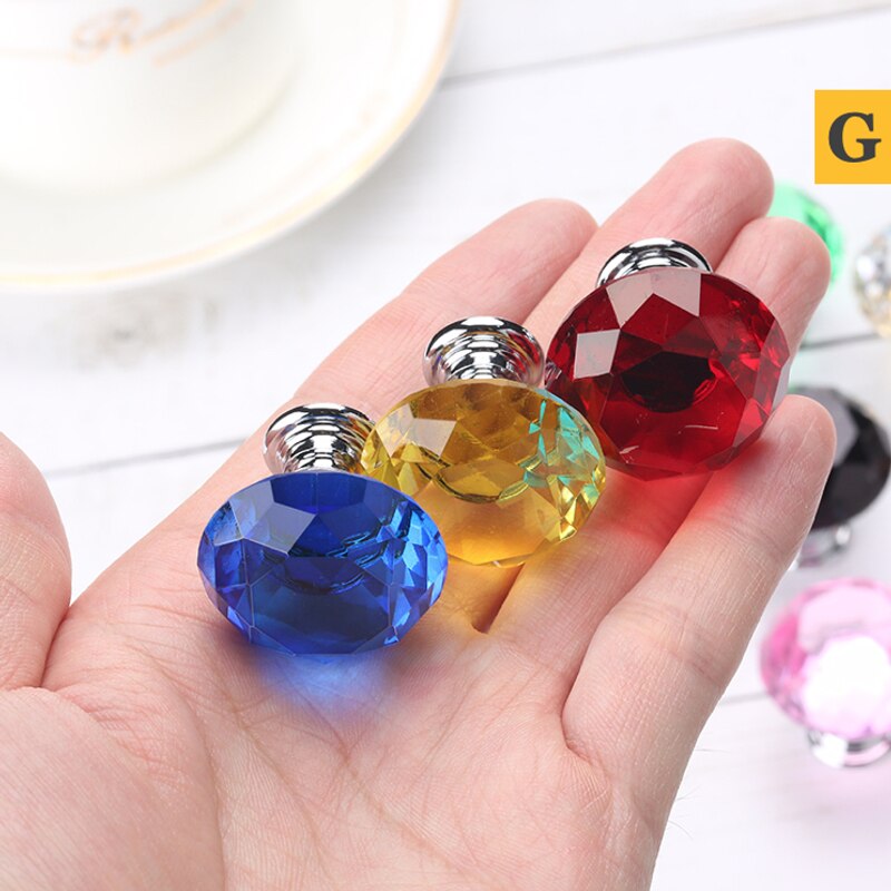 30 Mm Diamond Shape Crystal Glass Knoppen Kast Trekt Lade Knoppen Keukenkast Handvatten Handvat Hardware