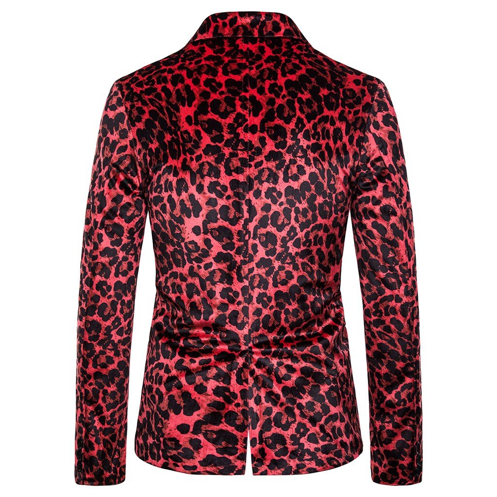 Charm Leopard Blazer Man Formele Bruiloft Pak Mannen Casual Slim Fit Formeel Pak Blazer Mode Enkele Knop Past Slim Fit 9M3