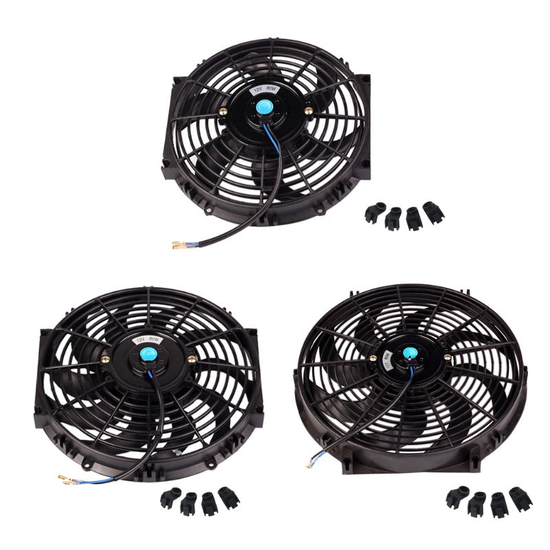 10Inch 12Inch 14Inch Universele Auto Radiator Fan Slim Push Pull Elektrische Motor Koelventilator 12V E7CA