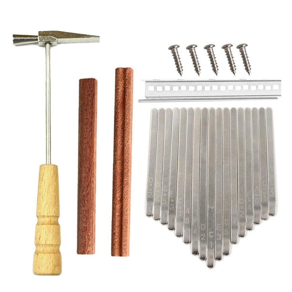 17-tone Kalimba Thumb Piano DIY Accessories [keys + Saddle + Tuning Hammer + Screws] Kalimba DIY