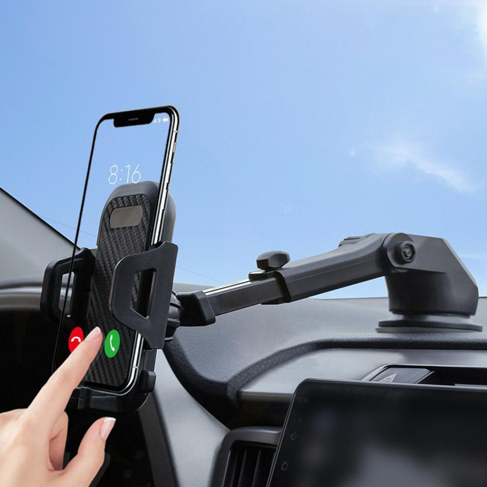 Carbon Fiber Textuur Mobiele Telefoon Houder Auto Zuignap Beugel Mobiele Telefoon Navigatie Beugel Auto Telefoon Houder