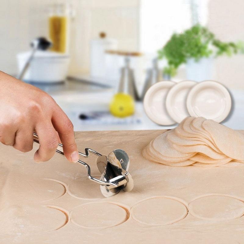 Molde de bola de masa circular de acero inoxidable ecológico rodillo espagueti prensador de masa herramienta para Fideos cortador de piel envoltorios Pasta casera