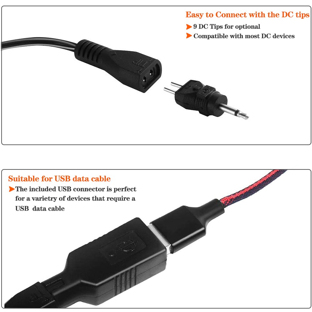 30W Universal AC Adapter Reversible Polarity Multi Voltage DC Power Supply, With 9pcs Adaptor Tips, Compatible With 3V to 12V