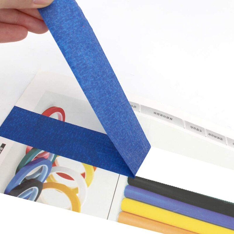 -10 Pack DIY Masking Paper Blue Painters Masking Tape Indoor Painting Decorating 24mm x 20M Painters Tape Masking